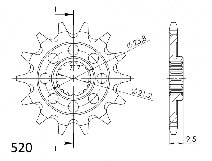 Pinion fata SUPERSPROX CST-1441:14 14T, 520 [2]