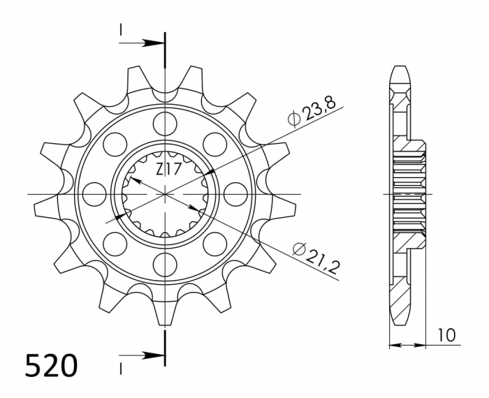 Pinion fata SUPERSPROX CST-1443:13 13T, 520 [2]
