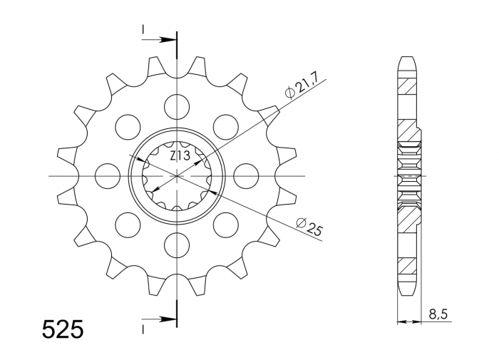 Pinion fata SUPERSPROX CST-1537:16 16T, 525 [2]