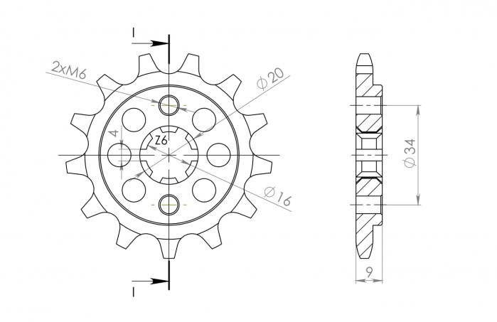Pinion fata SUPERSPROX CST-1554:13 13T, 520 [2]