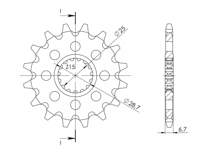Pinion fata SUPERSPROX CST-1592:14 14T, 520 [2]