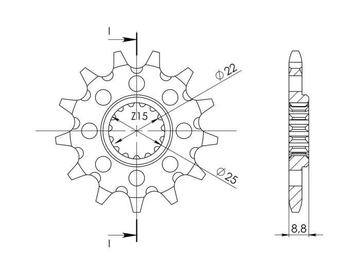 Pinion fata SUPERSPROX CST-1901:15 15T, 520 [2]