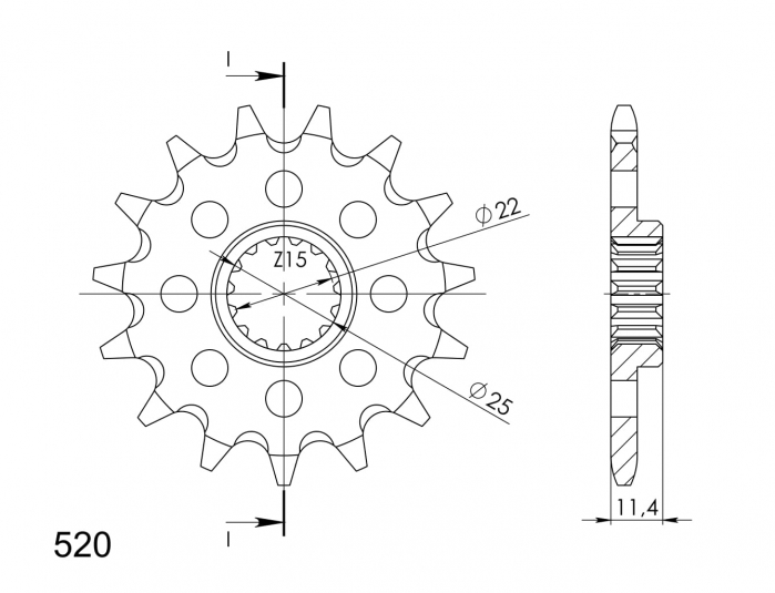 Pinion fata SUPERSPROX CST-1902:15 15T, 520 [2]