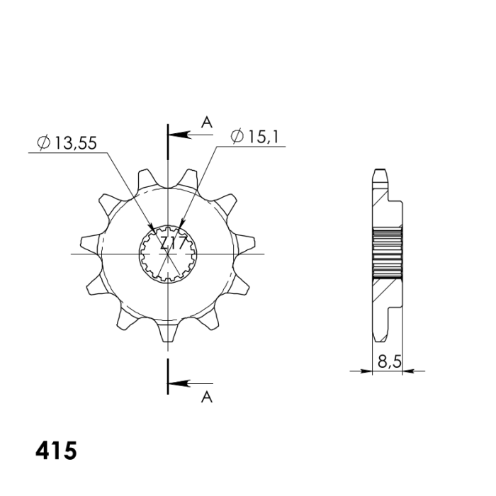 Pinion fata SUPERSPROX CST-1909:11 11T [2]
