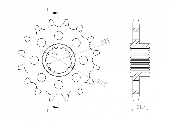 Pinion fata SUPERSPROX CST-2150:17 17T, 525 [2]