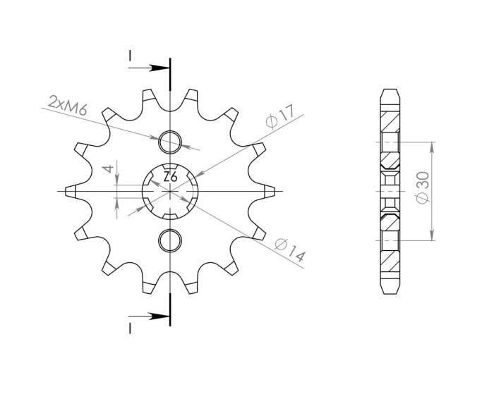 Pinion fata SUPERSPROX CST-249:14 14T, 420 [2]