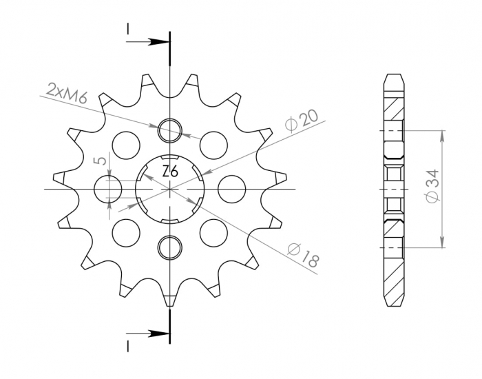 Pinion fata SUPERSPROX CST-264:17 17T, 428 [2]