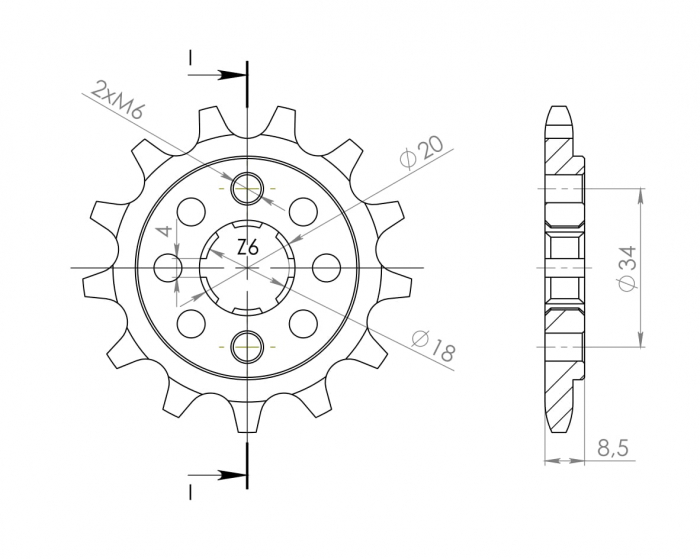 Pinion fata SUPERSPROX CST-270:13 13T, 520 [2]
