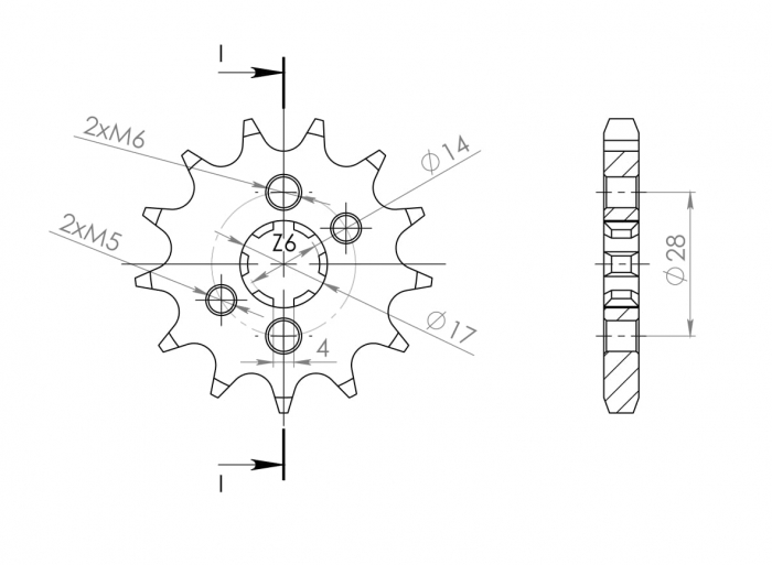 Pinion fata SUPERSPROX CST-277:13 13T, 428 [2]