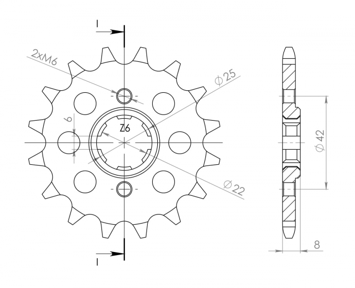 Pinion fata SUPERSPROX CST-281:15 15T, 520 [2]