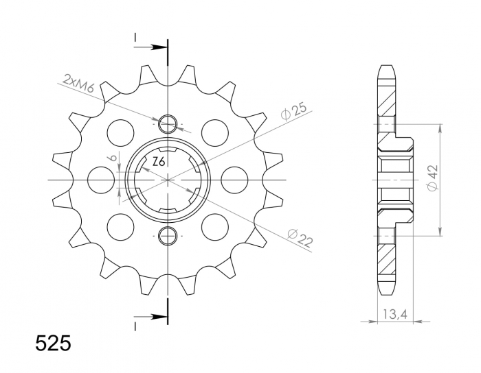 Pinion fata SUPERSPROX CST-291:15 15T, 525 [2]