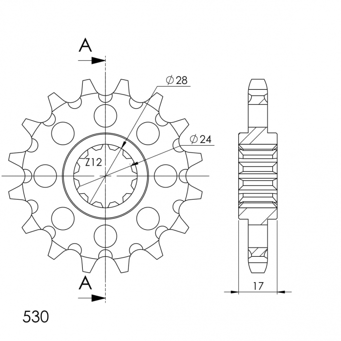 Pinion fata SUPERSPROX CST-295:15 15T, 530 [2]