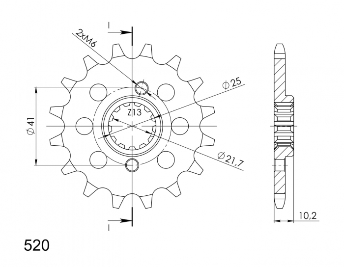 Pinion fata SUPERSPROX CST-308:14 14T, 520 [2]