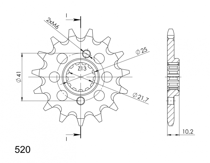 Pinion fata SUPERSPROX CST-308:15 15T, 520 [2]