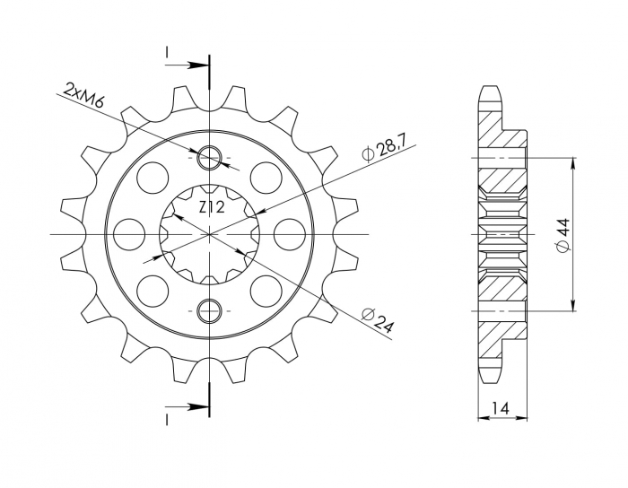 Pinion fata SUPERSPROX CST-314:16 16T, 525 [2]