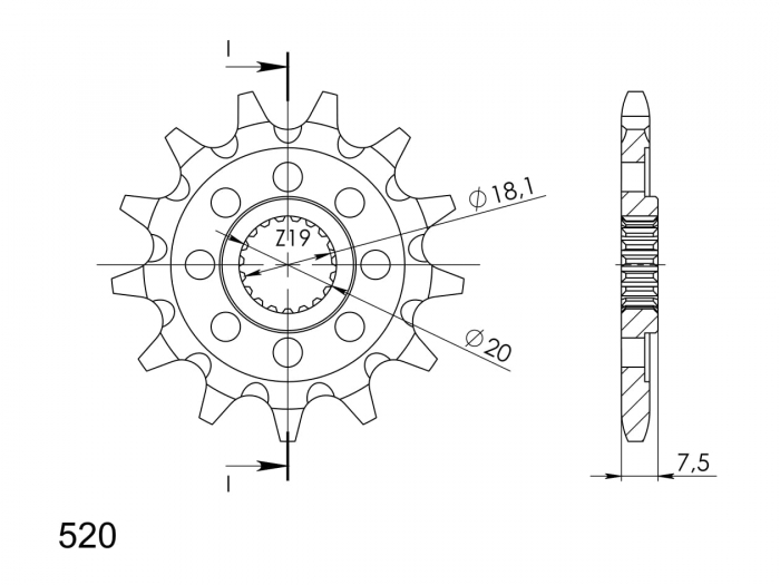 Pinion fata SUPERSPROX CST-326:12 12T, 520 [2]