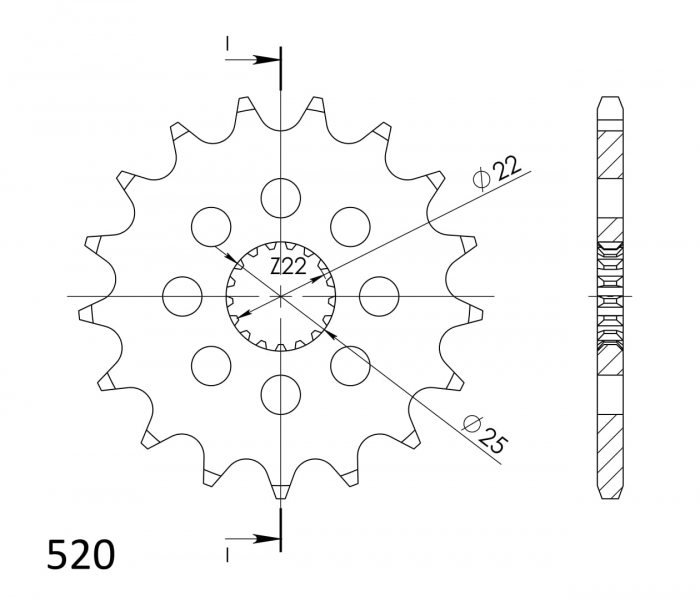 Pinion fata SUPERSPROX CST-394:16 16T, 520 [2]