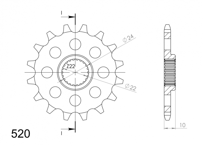 Pinion fata SUPERSPROX CST-402:16 16T, 520 [2]