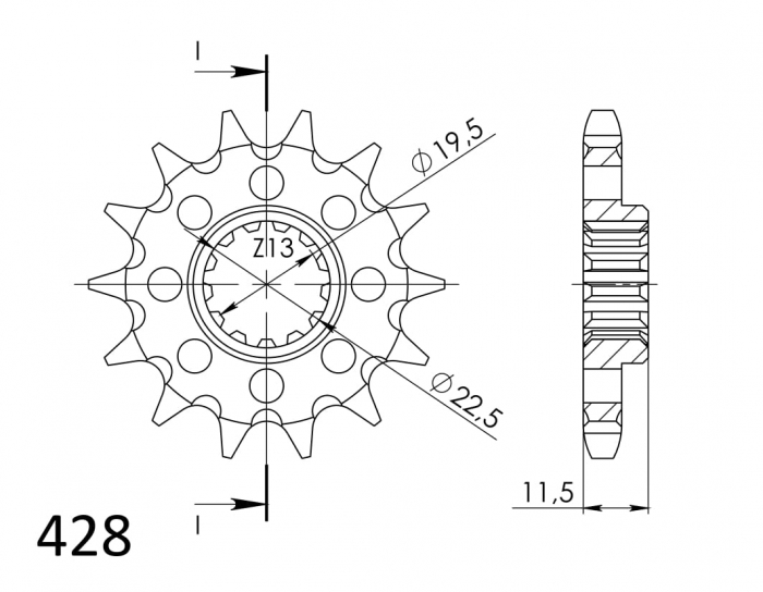 Pinion fata SUPERSPROX CST-409:14 14T, 428 [2]