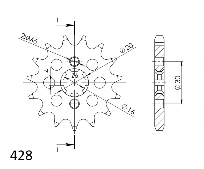 Pinion fata SUPERSPROX CST-417:14 14T, 428 [2]