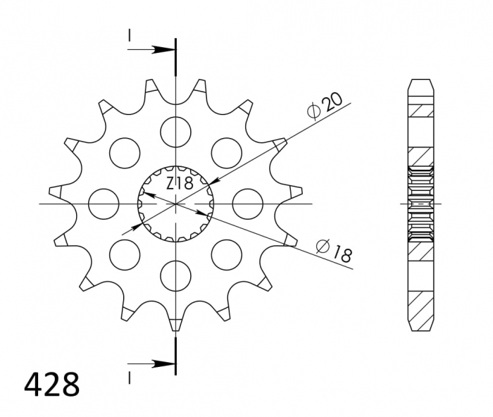 Pinion fata SUPERSPROX CST-426:14 14T, 428 [2]