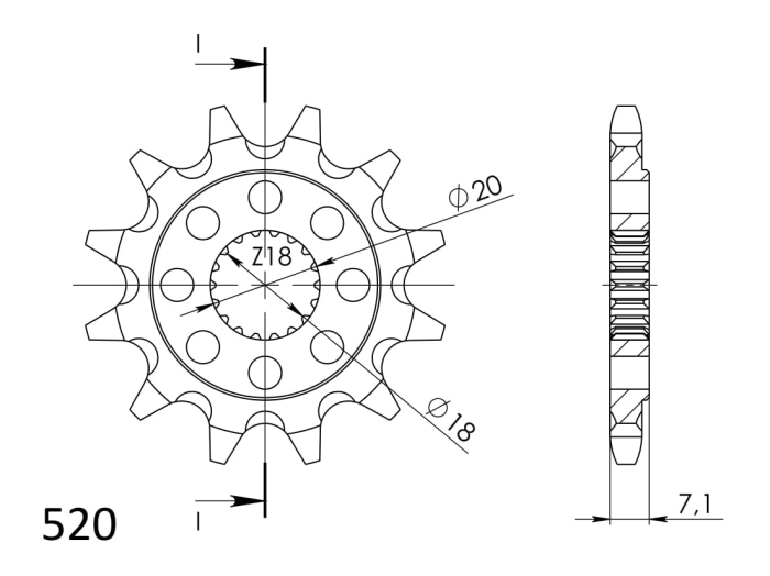 Pinion fata SUPERSPROX CST-427:11 11T, 520 [2]