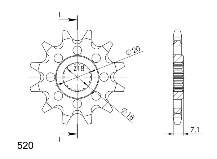 Pinion fata SUPERSPROX CST-427:12 12T, 520 [2]