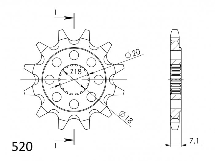 Pinion fata SUPERSPROX CST-427:13 13T, 520 [2]
