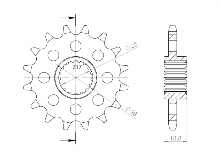 Pinion fata SUPERSPROX CST-704:17 17T, 525 [2]
