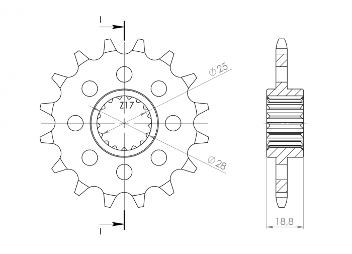 Pinion fata SUPERSPROX CST-705:16 16T, 520 [2]