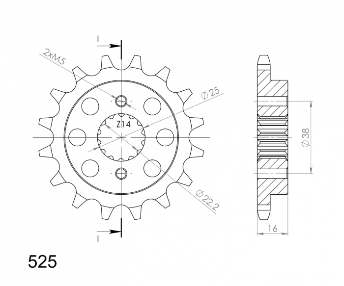 Pinion fata SUPERSPROX CST-740:15 15T, 525 [2]