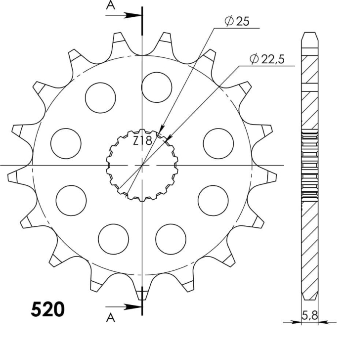 Pinion fata SUPERSPROX STEALTH CST-1185:17.2 17T, 520 [2]