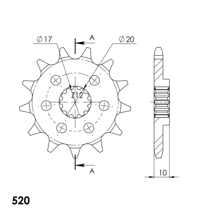 Pinion fata SUPERSPROX STEALTH CST-126:13.2 13T, 520 [2]