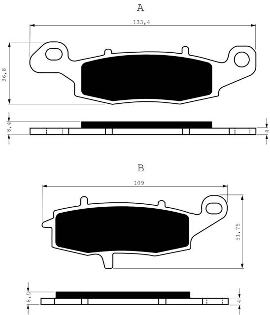 Placute de frana GOLDFREN 124 S33 STREET FRONT [1]