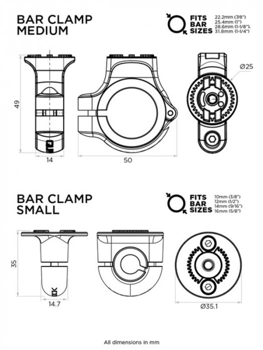 Prindere bara Quad Lock<sup>®</sup> 360 Base [2]