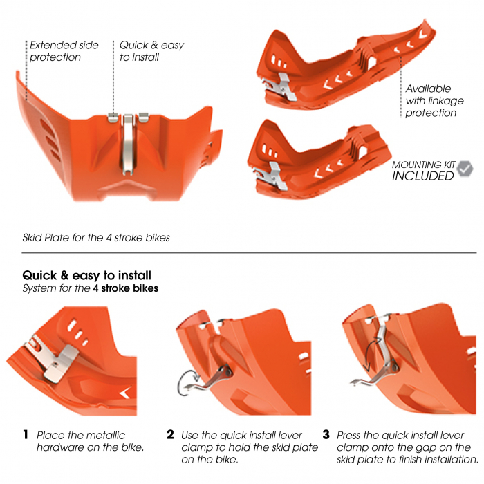 Protectie motor POLISPORT PERFORMANCE with link protector Orange [3]
