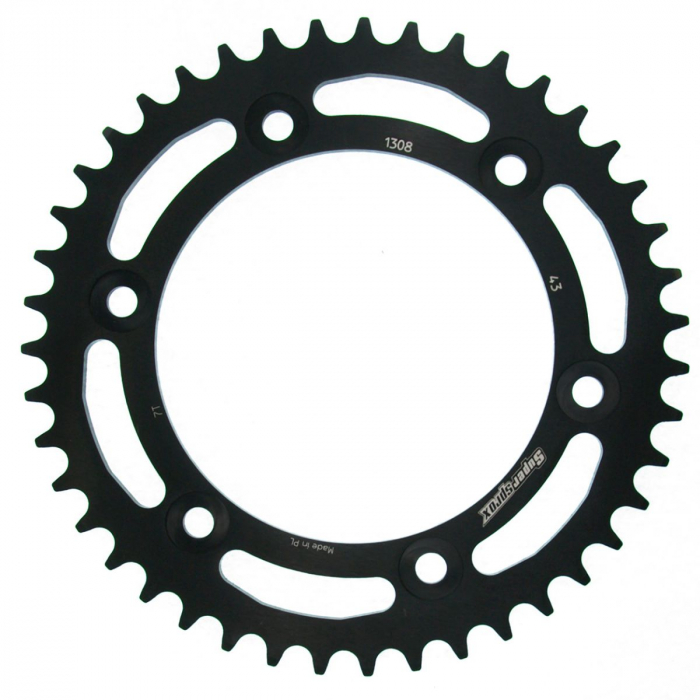 Rear ALU sprocket SUPERSPROX RAL-1308:43-BLK Negru 43T, 520 [1]