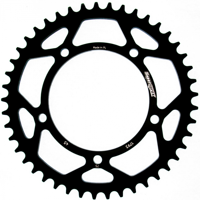 Rear ALU sprocket SUPERSPROX RAL-1793:45-BLK Negru 45T, 520 [1]