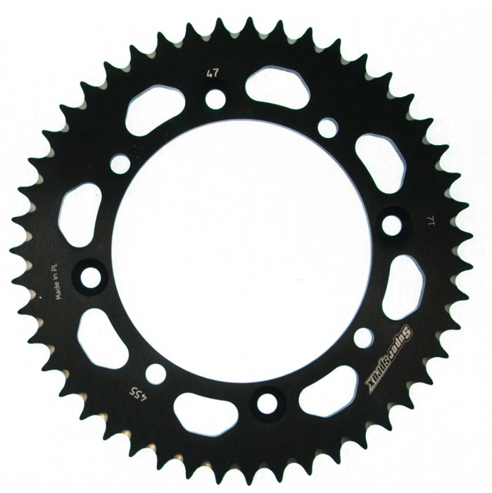 Rear ALU sprocket SUPERSPROX RAL-455:47-BLK Negru 47T, 420 [1]