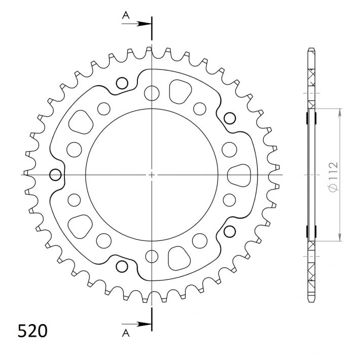 Rear sprocket SUPERSPROX STEALTH RST-1303:41-GLD auriu 41T, 520 [2]