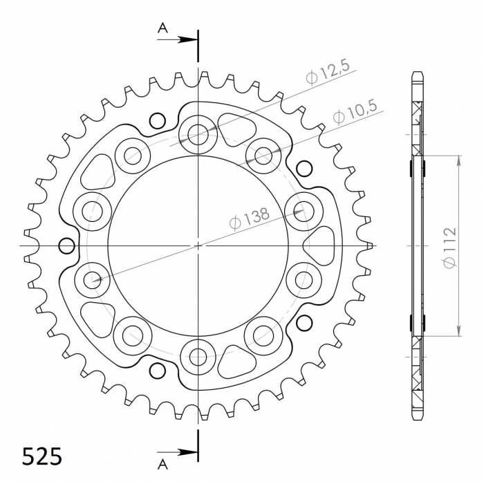 Rear sprocket SUPERSPROX STEALTH RST-1304:41-GLD auriu 41T, 525 [2]