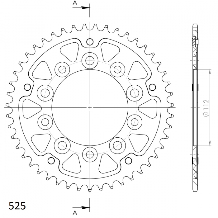 Rear sprocket SUPERSPROX STEALTH RST-1304:47-GLD auriu 47T, 525 [2]
