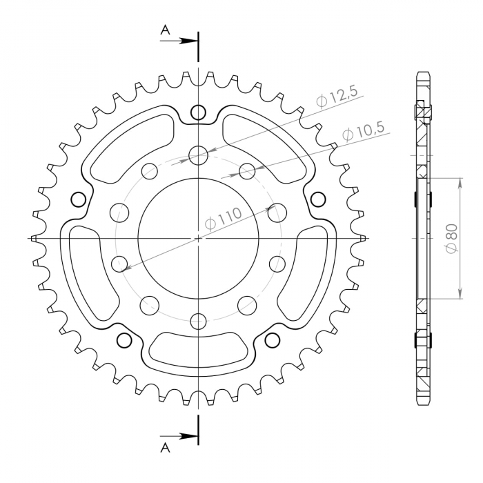 Rear sprocket SUPERSPROX STEALTH RST-1334:41-GLD auriu 41T, 530 [2]