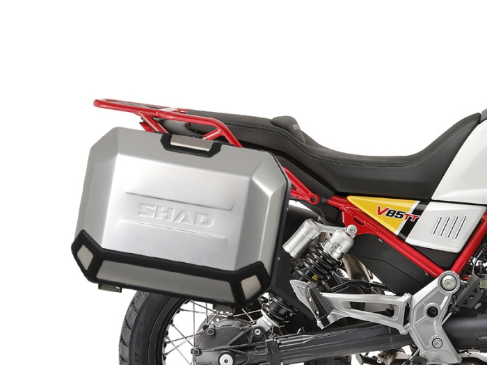 Set complet de cutii laterale de aluminiu, SHAD TERRA, 36L / 47L, incluzand kit de montaj SHAD MOTO GUZZI V 85 TT [2]