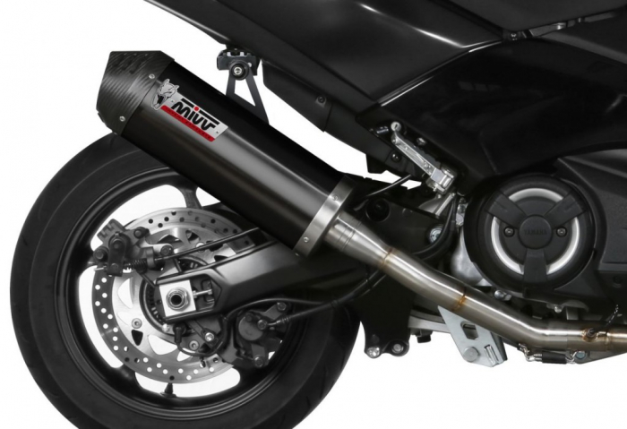 Sistem de evacuare complet 2x1 MIVV OVAL Y.061.LVC Steel black / Carbon cap [1]