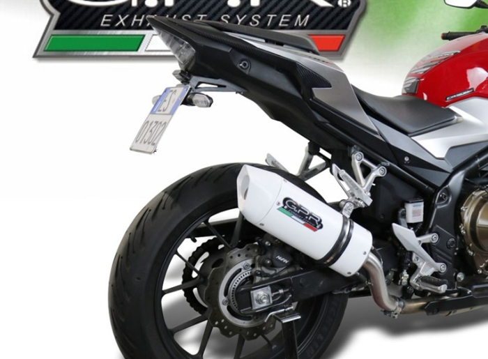 Slip-on exhaust GPR ALBUS CERAMIC E5.H.254.ALB White glossy including removable db killer and link pipe [6]