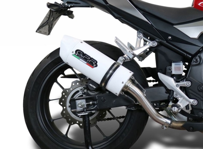 Slip-on exhaust GPR ALBUS EVO4 E4.H.244.1.ALBE4 White glossy including removable db killer and link pipe [6]