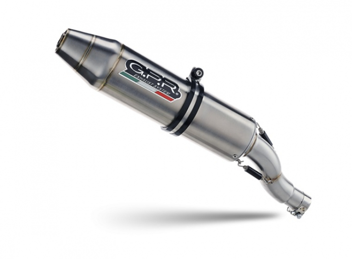 Slip-on exhaust GPR DEEPTONE ATV.36.DEATV Brushed Stainless steel including removable db killer and link pipe [2]