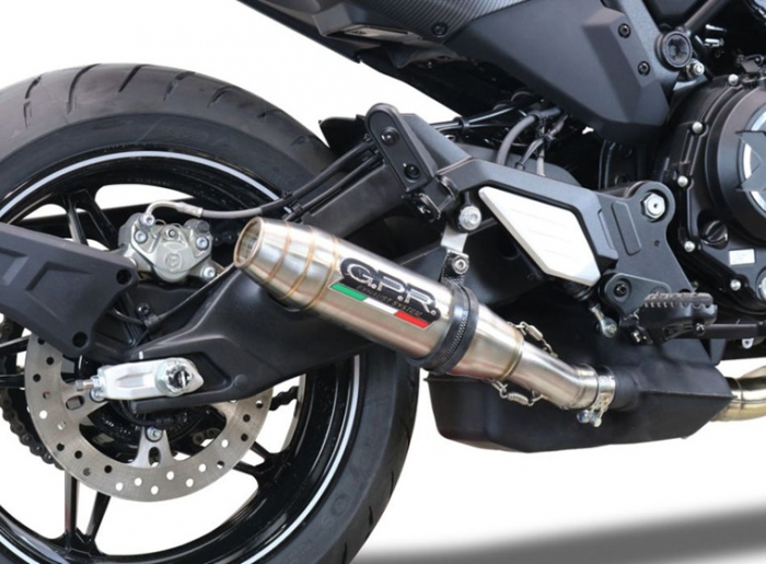 Slip-on exhaust GPR DEEPTONE E5.D.137.2.CAT.DE Brushed Stainless steel including removable db killer, link pipe and catalyst [8]