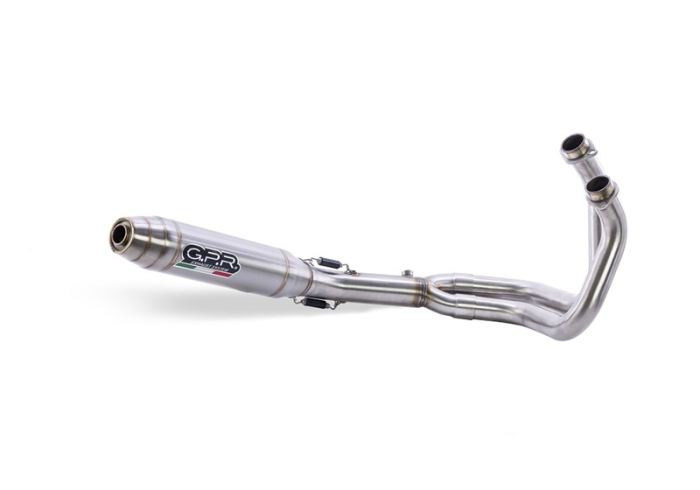 Slip-on exhaust GPR DEEPTONE INOX KT.100.2.DE Brushed Stainless steel including removable db killer and link pipe [2]